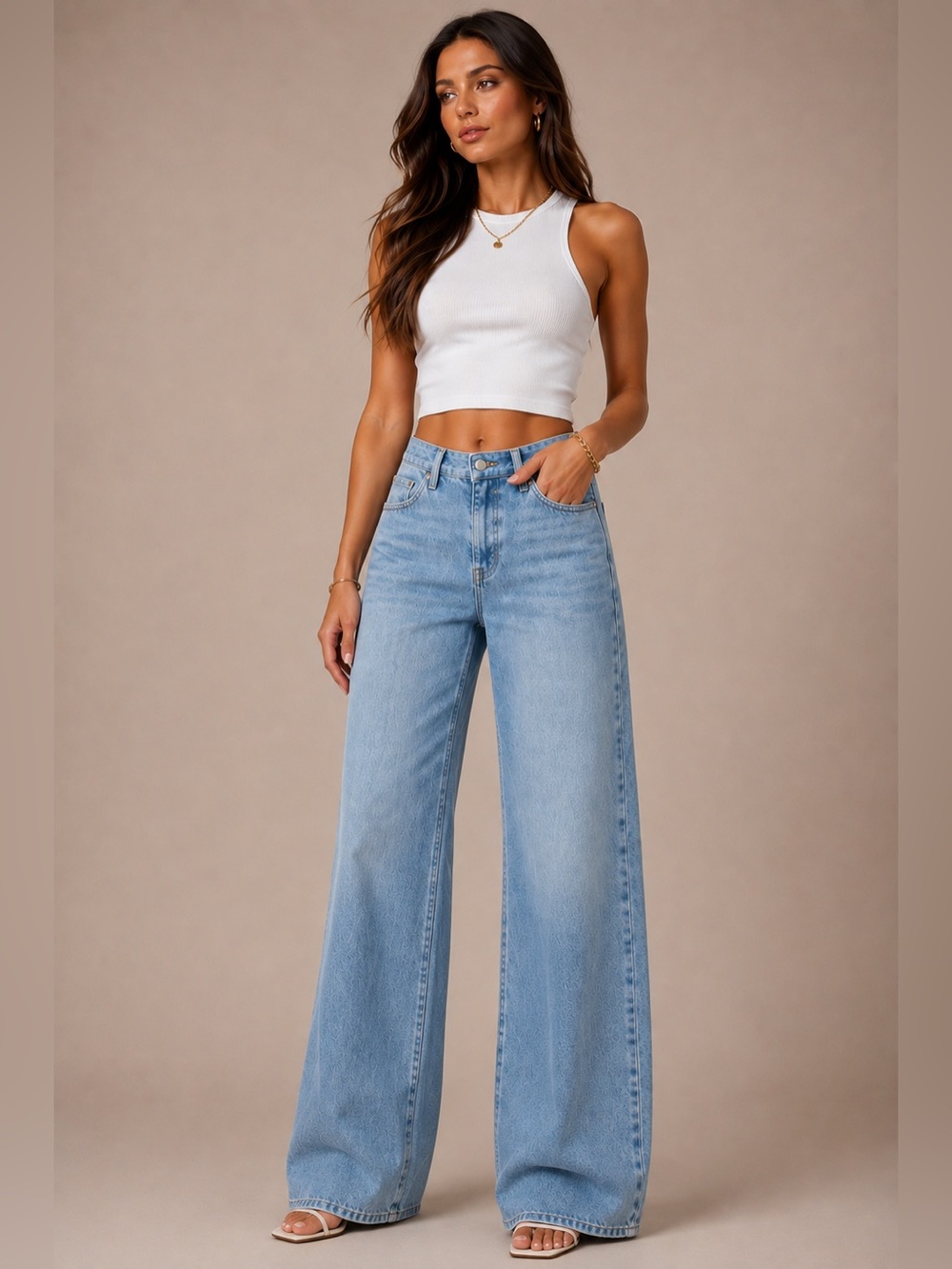 NWT Cello Light Blue High Rise Wide Leg Jeans